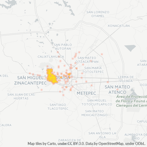 50100 Mapa de calor de densidad empresarial