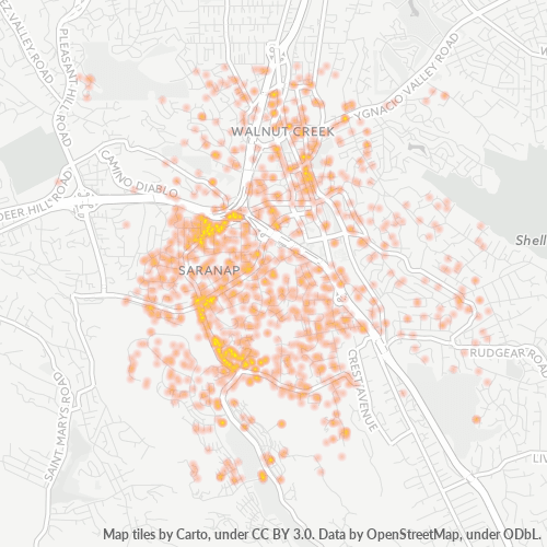 94595 Business Density Heatmap