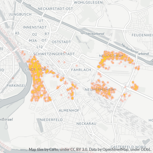 Heatmap für plz 68163