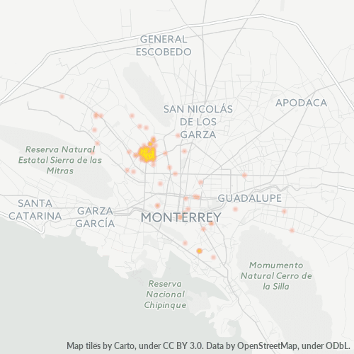 64180 Mapa de calor de densidad empresarial