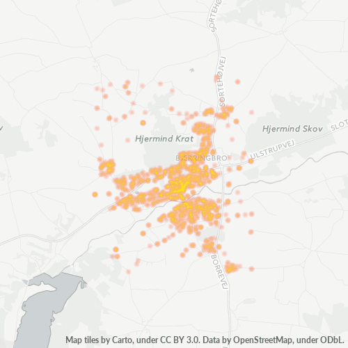 8850 Heatmap over forretningstæthed