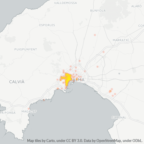 07014 Mapa de calor de densidad empresarial