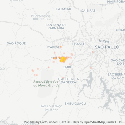 06715-000 Mapa de calor de densidad empresarial
