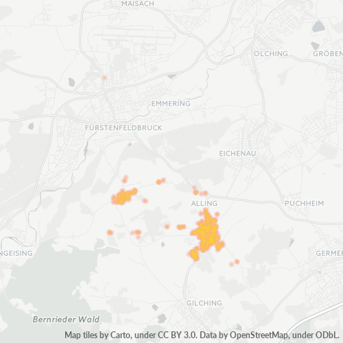 Heatmap für plz 82239