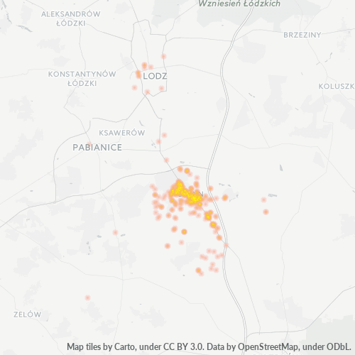 95-080 Mapa intensywności działalności gospodarczej