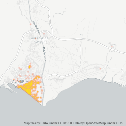 Mapa de calor para código postal 04007