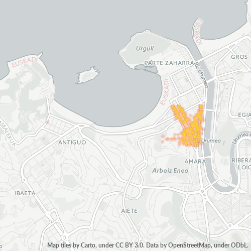 Mapa de calor para código postal 20006