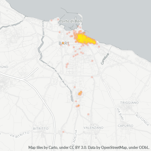 Mappa di calore per cap 70121