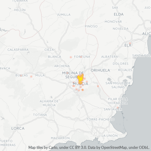 30110 Mapa de calor de densidad empresarial
