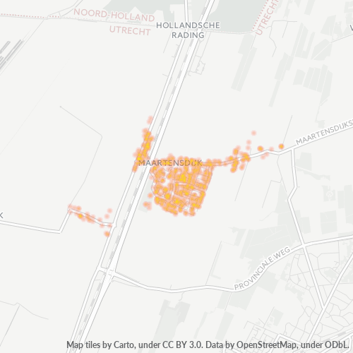 Heatmap voor postcode 3738