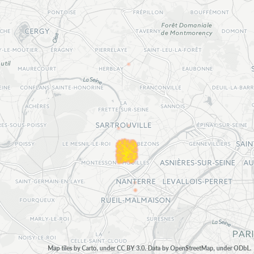 78800 Thermocarte de densité d'activité