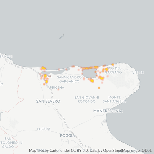 Mappa di calore per cap 71010