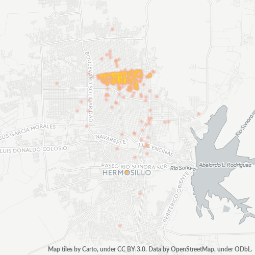 83100 Mapa de calor de densidad empresarial