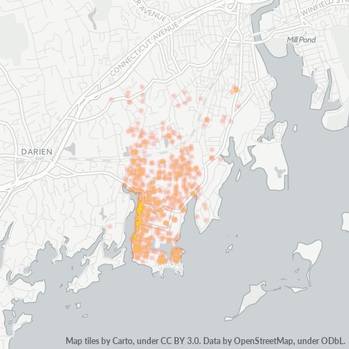 06853 Business Density Heatmap