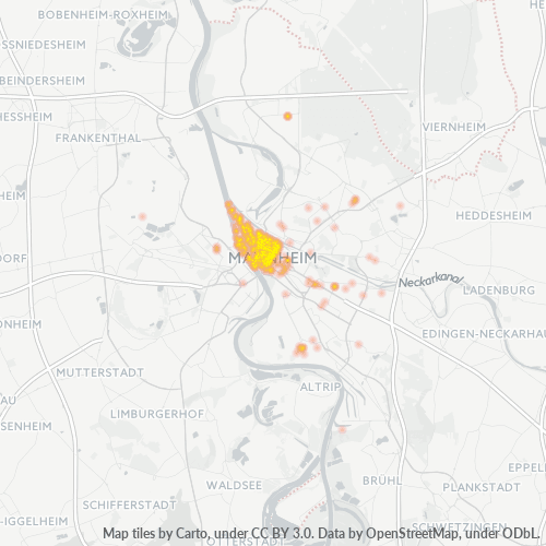 Heatmap für plz 68159