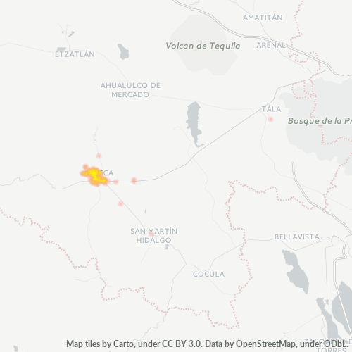 46600 Mapa de calor de densidad empresarial