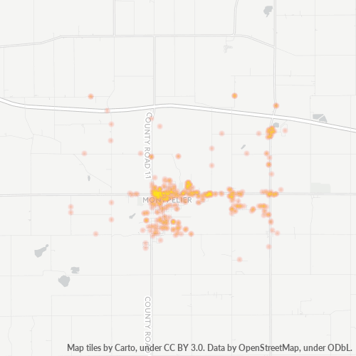 43543 Business Density Heatmap