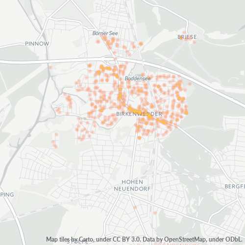 Heatmap für plz 16547