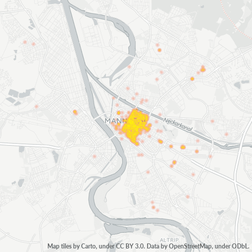 Heatmap für plz 68161