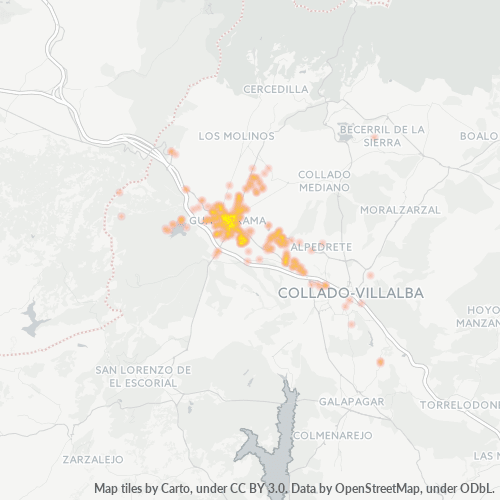 Mapa de calor para código postal 28440
