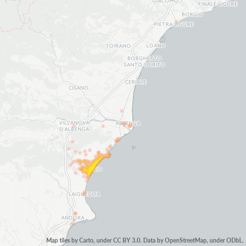 Mappa di calore per cap 17021