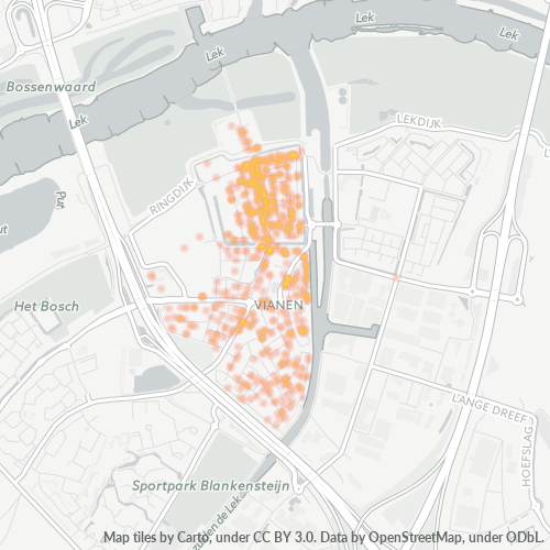 Heatmap voor postcode 4132