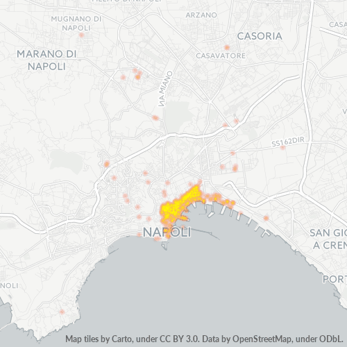80133 Mappa di concentrazione per la densità di aziende