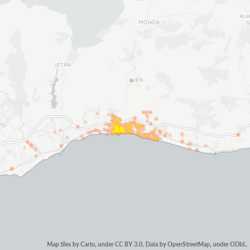 Mapa de calor para código postal 29603