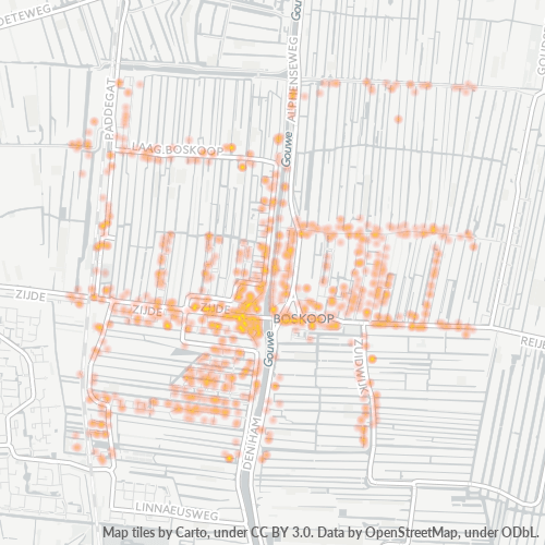 Heatmap voor postcode 2771