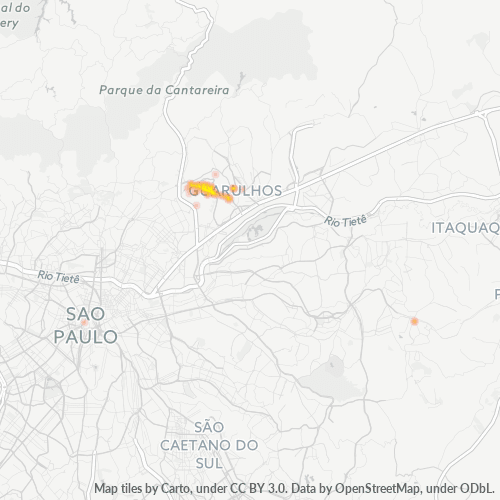 07050-000 Mapa de calor de densidad empresarial