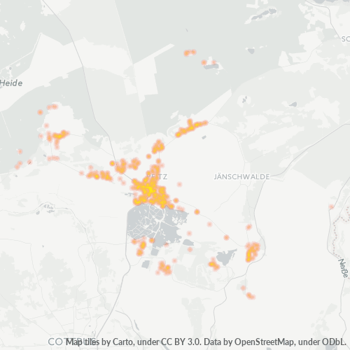 Heatmap für plz 03185