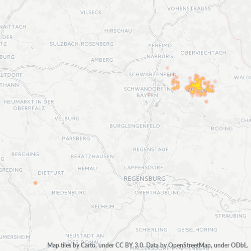 Heatmap für plz 92431