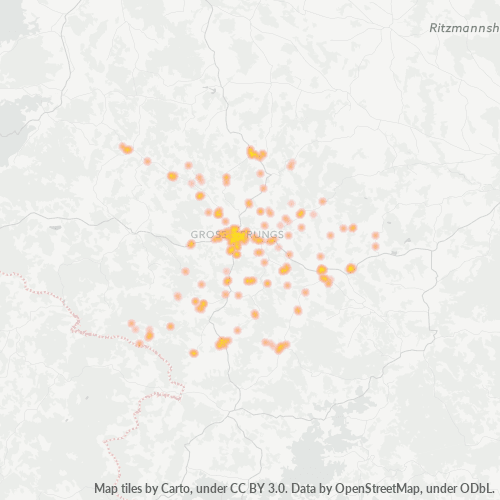 Heatmap für postleitzahl 3920