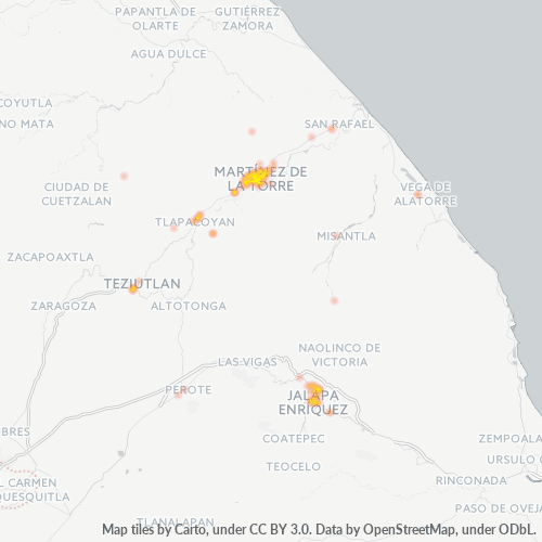 93600 Mapa de calor de densidad empresarial