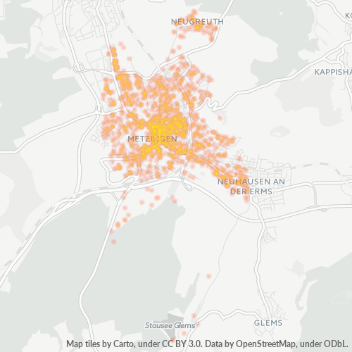 Heatmap für plz 72555