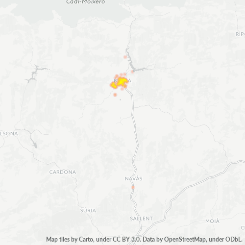 Mapa de calor para código postal 08600