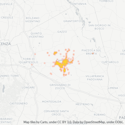 Mappa di calore per cap 36043