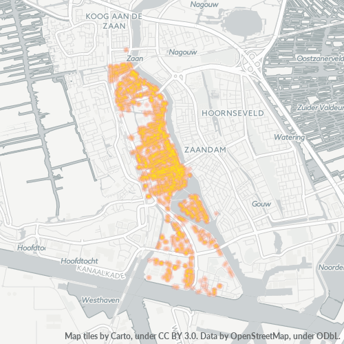 Heatmap voor postcode 1506