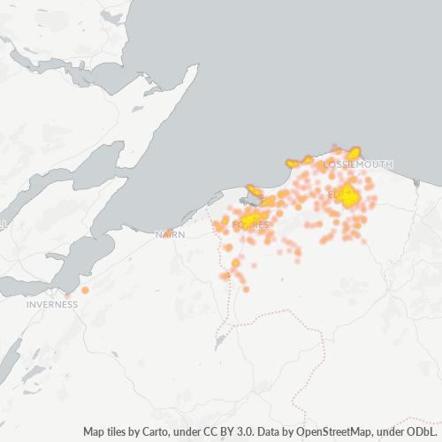 Heatmap for postal code IV3