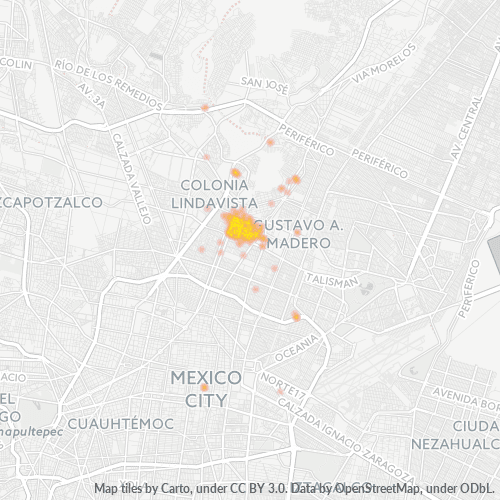07000 Mapa de calor de densidad empresarial