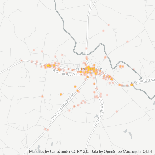 29709 Business Density Heatmap