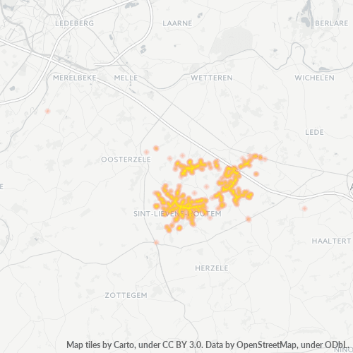 Heatmap voor postcode 9520