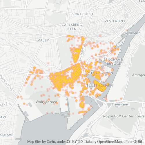 2450 Heatmap over forretningstæthed