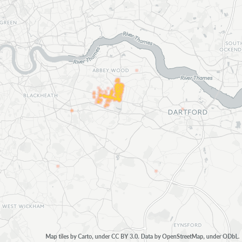 DA16 Business Density Heatmap