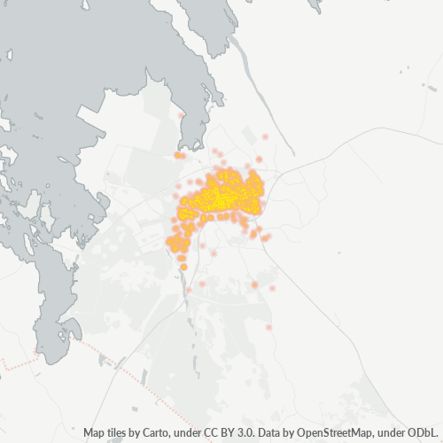 67100 Yritystiheys lämpökarttana