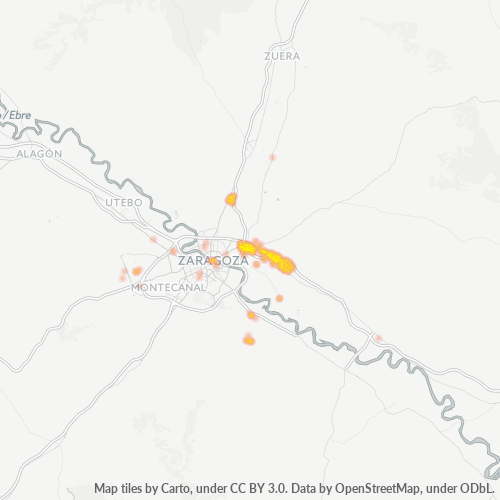 Mapa de calor para código postal 50016