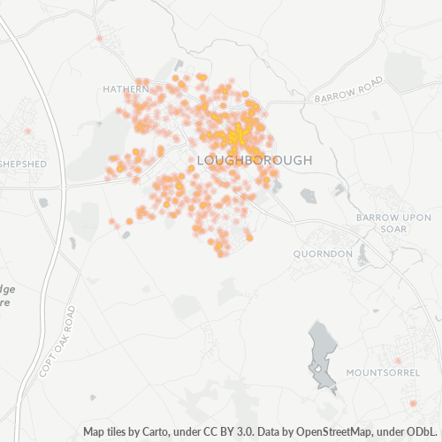 LE11 Business Density Heatmap