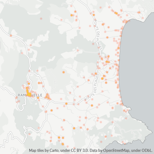 83350 Mapa de densitat de negocis 83350 Mapa de densitat de negocis