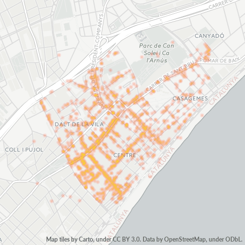 08911 Mapa de calor de densidad empresarial
