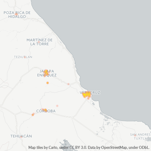 91697 Mapa de calor de densidad empresarial